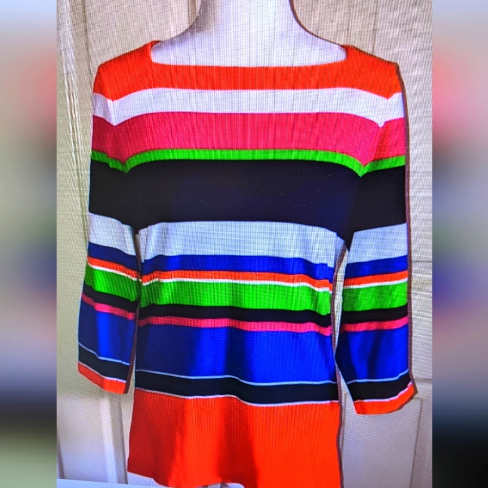 LAUREN RALPH LAUREN MULTICOLORS STRIPED TOP
